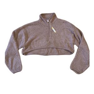 SKIMS COZY KNIT CROPPED PULLOVER in Rose Clay Size S/M NEW with tag. SO SOFT!